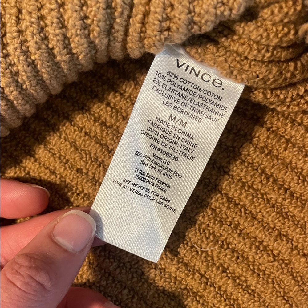 Vince Ribbed Camel Button Up Sweater - Picture 3 of 4